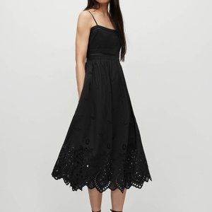 All Saints Whitney Scallop Hem Broderie Midi Dress